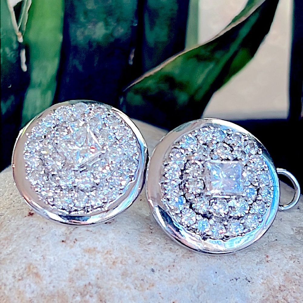 14 karat gold and 6 carat diamond earrings